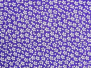 シンプルで可愛い小桜の和風生地 レーヨンちりめん生地 紫色・パープル　約７０ｃｍ×約５０ｃｍカット　(0643-69)