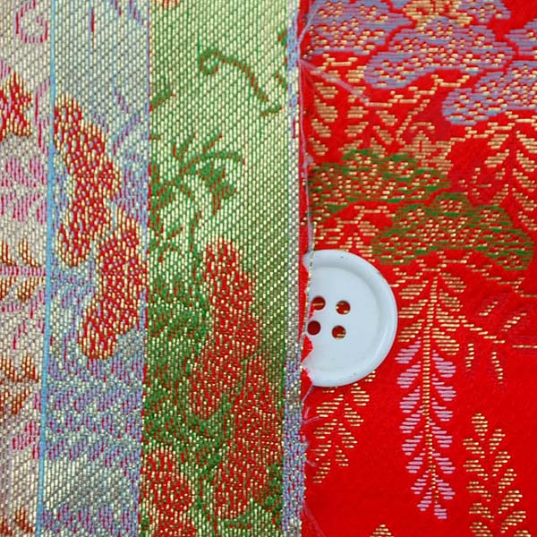 金襴　寿三丁　松に下がり藤文　朱赤　0651-01