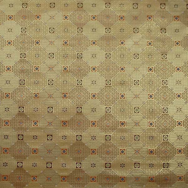 金襴　三丁サビ　蜀江文（花文・四花菱・七宝など）　金色　0651-06