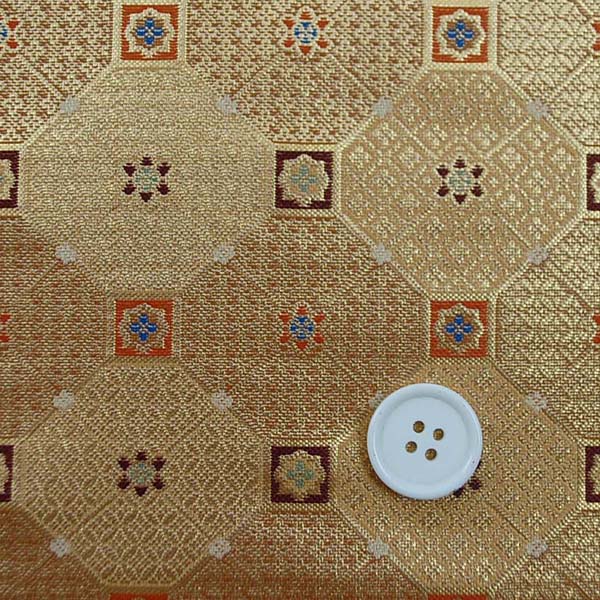 金襴　三丁サビ　蜀江文（花文・四花菱・七宝など）　金色　0651-06