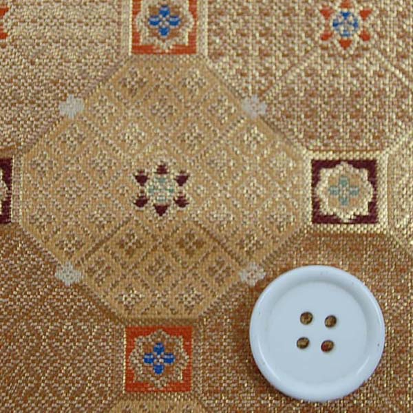金襴　三丁サビ　蜀江文（花文・四花菱・七宝など）　金色　0651-06