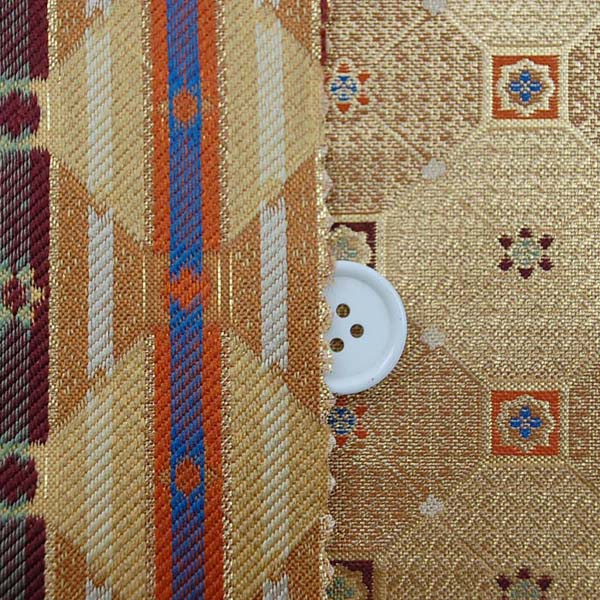 金襴　三丁サビ　蜀江文（花文・四花菱・七宝など）　金色　0651-06