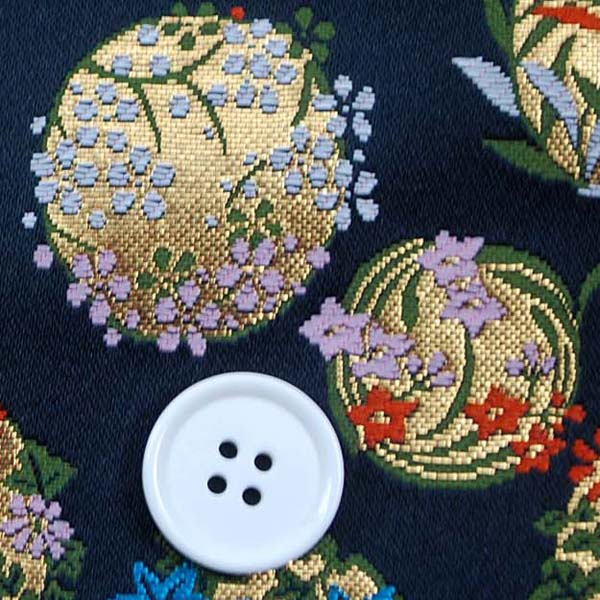 金襴　三丁サビ　花丸文（桜・楓・笹など）　黒　0651-16