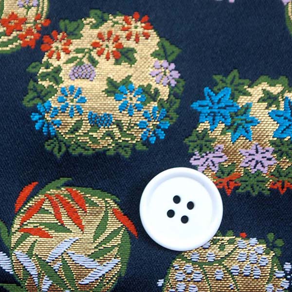 金襴　三丁サビ　花丸文（桜・楓・笹など）　黒　0651-16