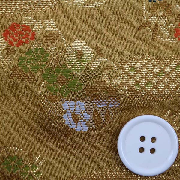 金襴　寿三丁　雲取と花の丸文　金色　0651-18