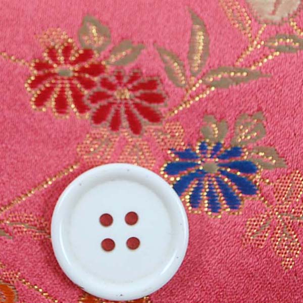 金襴　三丁サビ　花木尽くし（梅ほか）　珊瑚朱色　0651-43