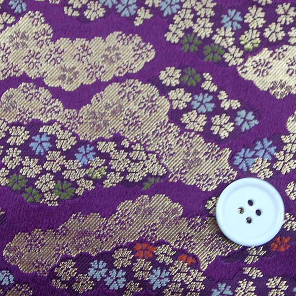 金襴　寿三丁　雲取・花霞文（桜）　紫　0651-45
