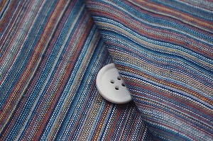 浴衣じんべいに最適な　しじら織りストライプ生地　紺色