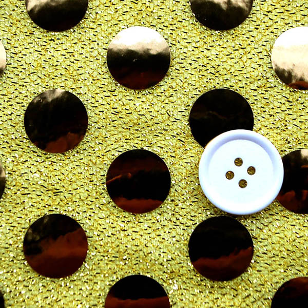 大玉スパンコール　１５ｍｍ　黄色地×金