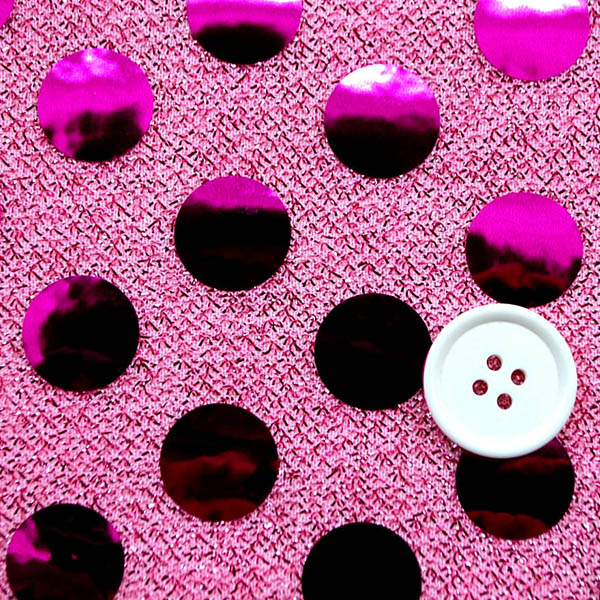 大玉スパンコール　１５ｍｍ　ピンク地×ショッキングピンク