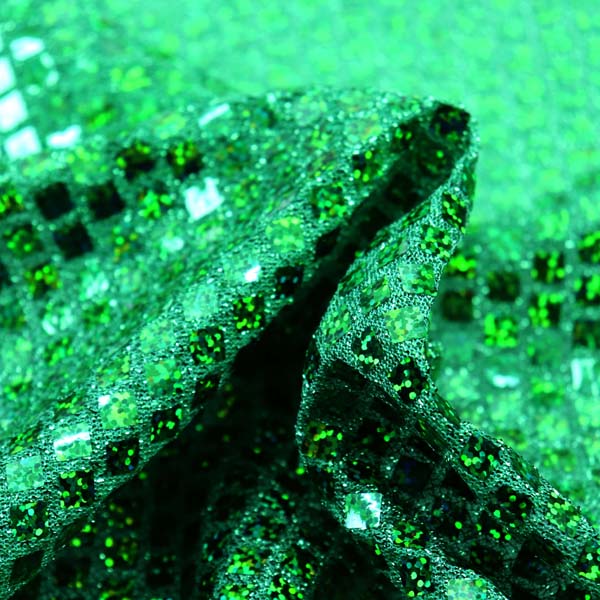 ホログラムスパンコール　スクエア　グリーンラメ×グリーンホログラム