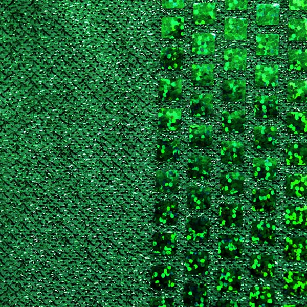 ホログラムスパンコール　スクエア　グリーンラメ×グリーンホログラム