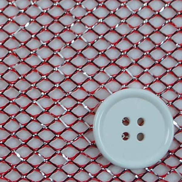 １ＷＡＹ　ラメネット　赤地にシルバー　5606-15