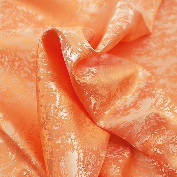 イベントや衣装に最適な光沢感のある素材　ポリエステルジャガード　フレイム（炎）　オレンジ　5613-07