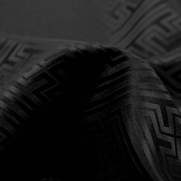 よさこいや舞台衣装に最適な　光沢感のある素材　ポリエステルジャガード　紗綾形　黒