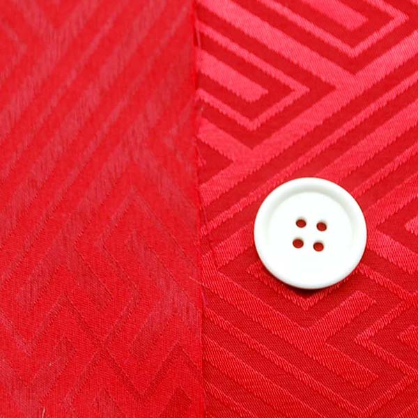 よさこいや舞台衣装に最適な　光沢感のある素材　ポリエステルジャガード　紗綾形　赤