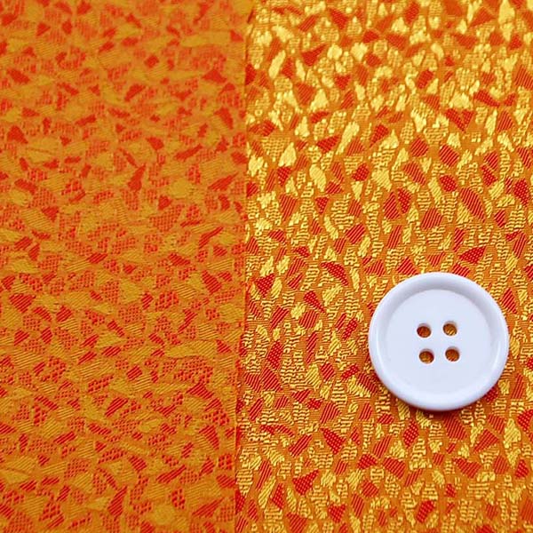 よさこいや舞台衣装に最適な　光沢感のある素材　ポリエステルジャガード　モザイク　オレンジ