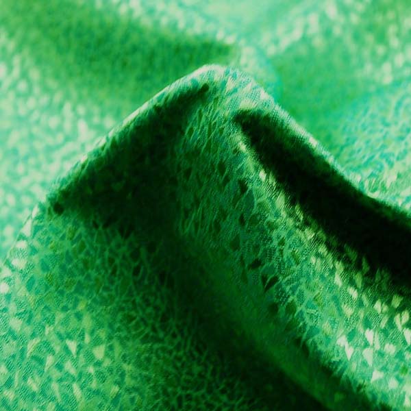 イベントや衣装に最適な光沢感のある素材 ポリエステルジャガード モザイク 緑 5613 53 生地通販 布販売 江戸ッ子