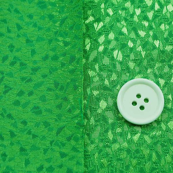 よさこいや舞台衣装に最適な　光沢感のある素材　ポリエステルジャガード　モザイク　緑