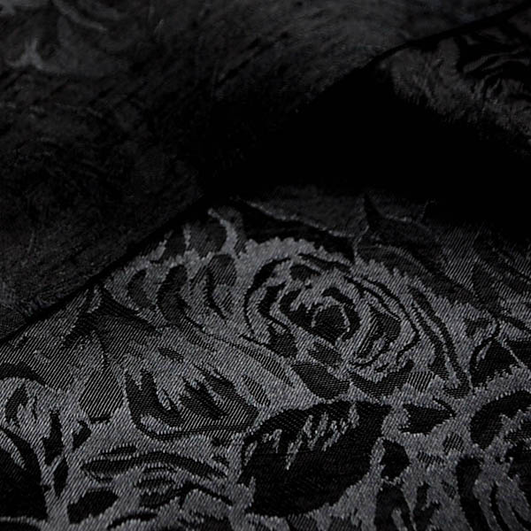 シャンブレーシャンタン　ローズジャガード　黒×黒
