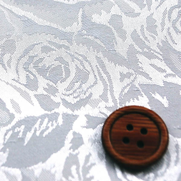 シャンブレーシャンタン　ローズジャガード　白×シルバー