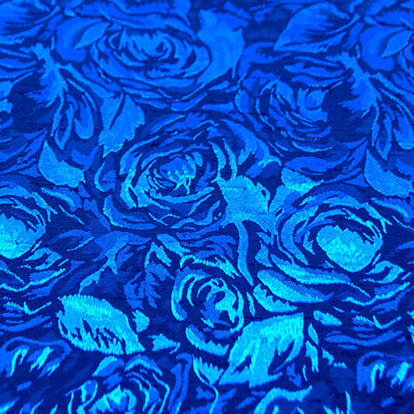 シャンブレーシャンタン　ローズジャガード　ロイヤルブルー×青