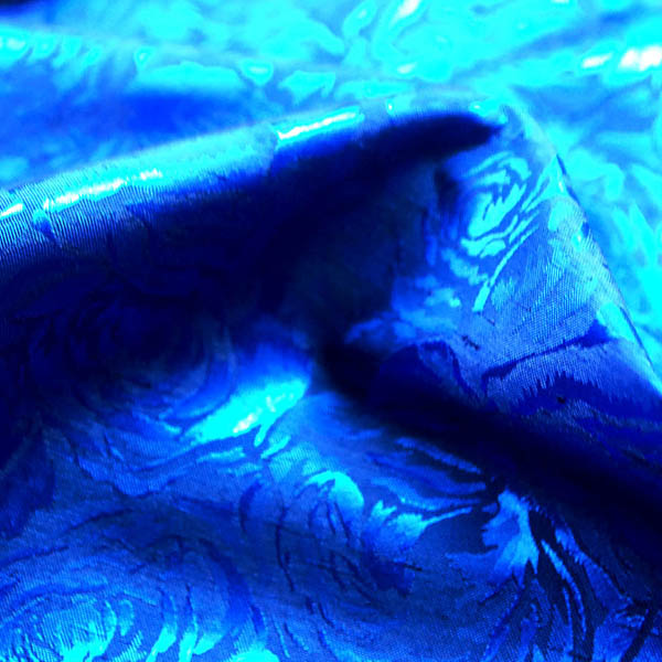 シャンブレーシャンタン　ローズジャガード　ロイヤルブルー×青