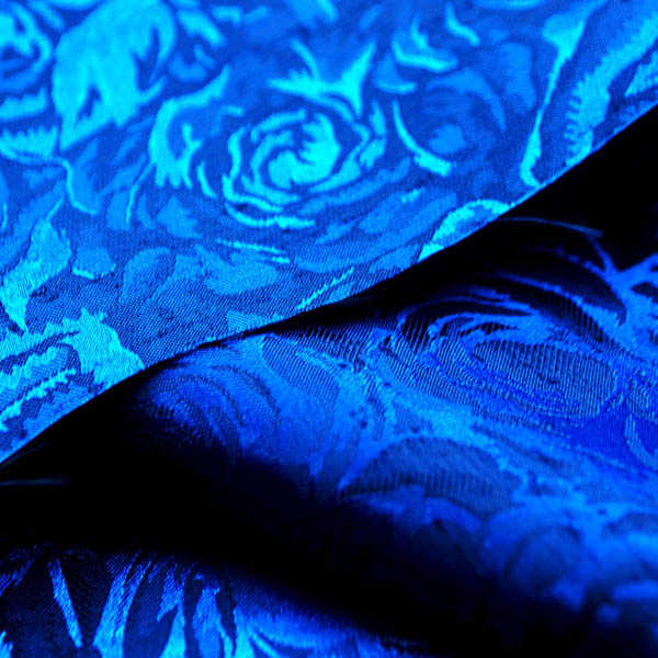 シャンブレーシャンタン　ローズジャガード　ロイヤルブルー×青