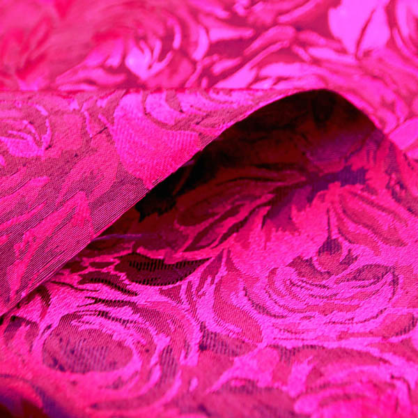 シャンブレーシャンタン　ローズジャガード　ダークチェリー×赤紫