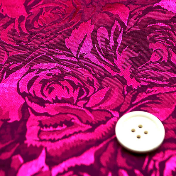 シャンブレーシャンタン　ローズジャガード　ダークチェリー×赤紫