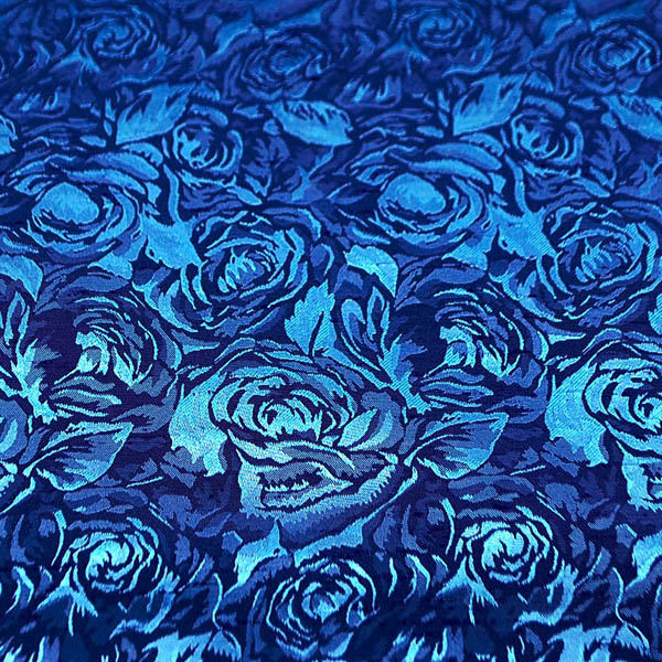 シャンブレーシャンタン　ローズジャガード　ラベンダー×サックス