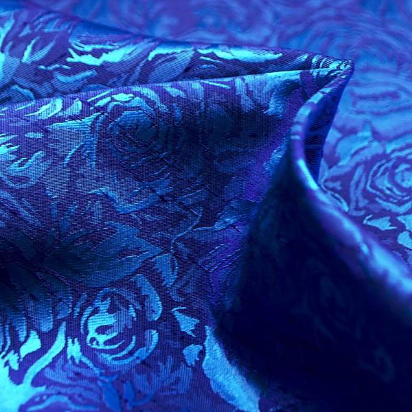 シャンブレーシャンタン　ローズジャガード　ラベンダー×サックス