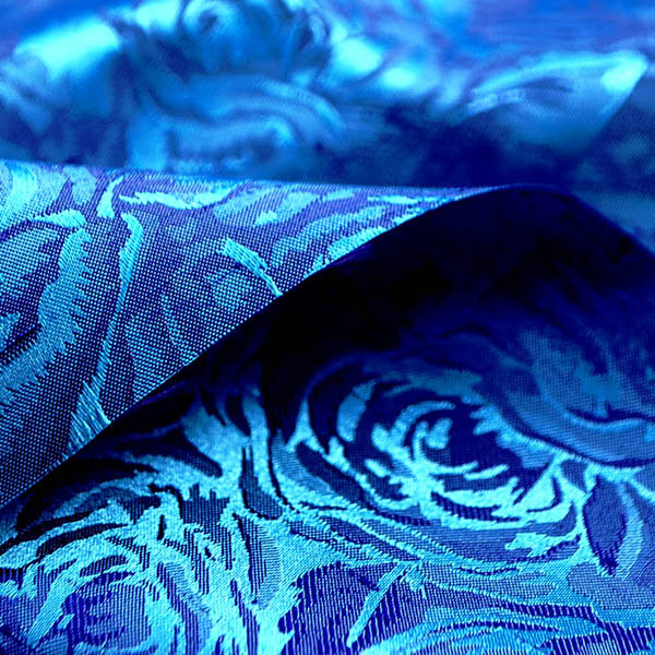 シャンブレーシャンタン　ローズジャガード　ラベンダー×サックス