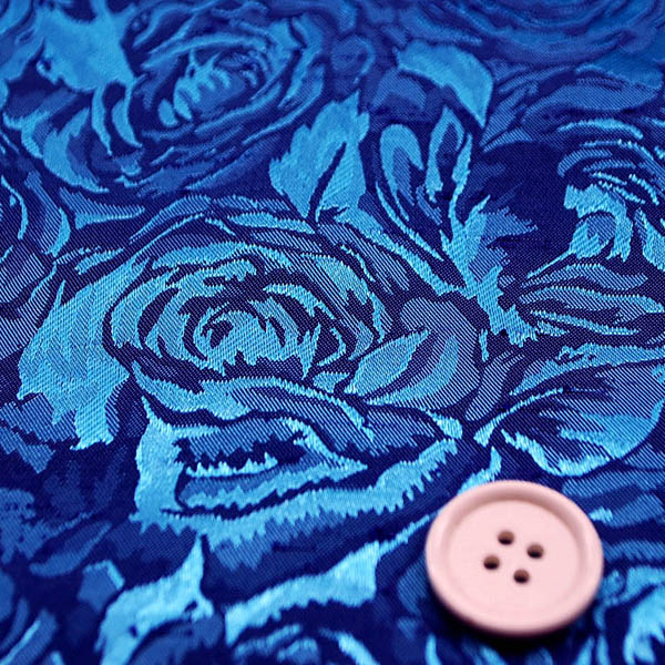 シャンブレーシャンタン　ローズジャガード　ラベンダー×サックス