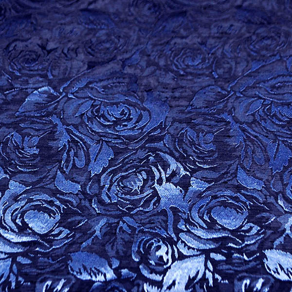 シャンブレーシャンタン　ローズジャガード　ネイビー×紺