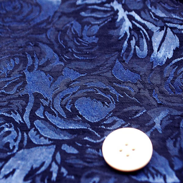 シャンブレーシャンタン　ローズジャガード　ネイビー×紺