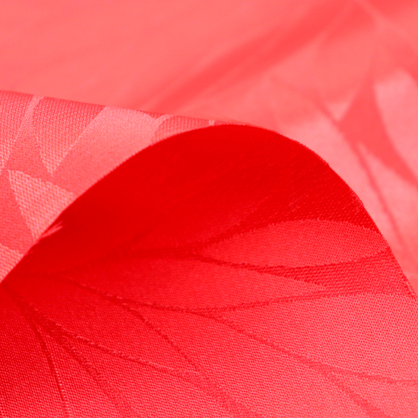 イベントや衣装に最適な光沢感のある素材　ポリエステルジャガード　菊の柄　赤