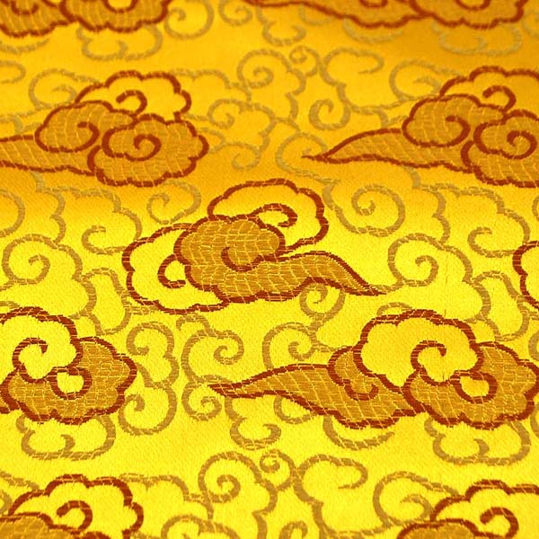 サテンジャガード　雲　ゴールド
