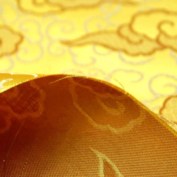 サテンジャガード　雲　ゴールド