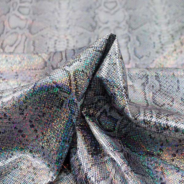 多彩に輝くホログラムのロイヤルスムース　パイソン柄（大蛇）　グレー系　＝お取り寄せ商品のため即出荷は不可能となります＝