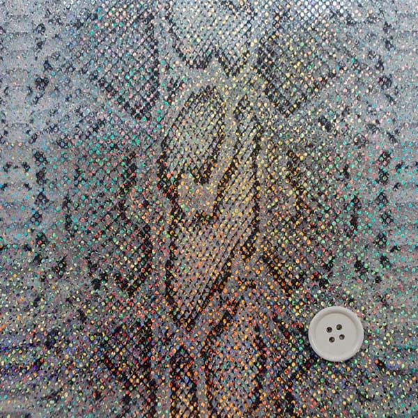 多彩に輝くホログラムのロイヤルスムース　パイソン柄（大蛇）　グレー系　＝お取り寄せ商品のため即出荷は不可能となります＝