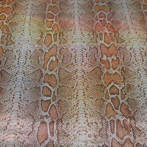 多彩に輝くホログラムのロイヤルスムース　パイソン柄（大蛇）　茶・ベージュ系　＝お取り寄せ商品のため即出荷は不可能となります＝