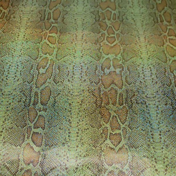 多彩に輝くホログラムのロイヤルスムース　パイソン柄（大蛇）　イエロー系　＝お取り寄せ商品のため即出荷は不可能となります＝