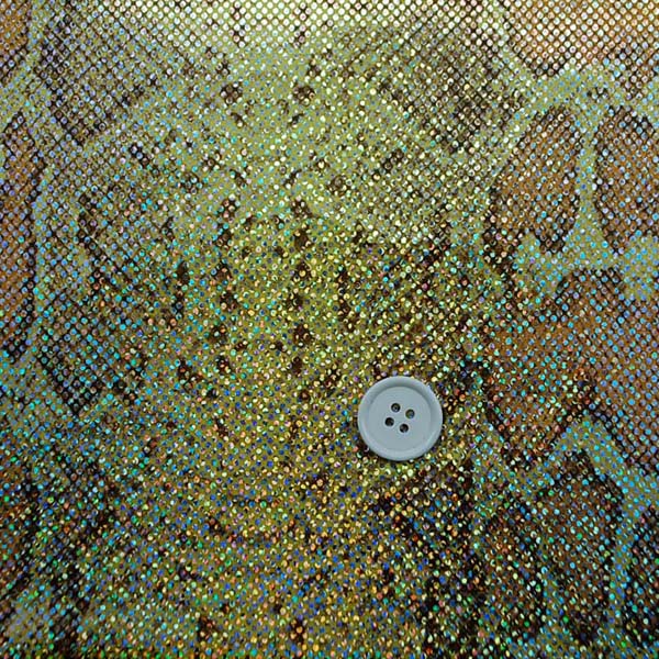 多彩に輝くホログラムのロイヤルスムース　パイソン柄（大蛇）　イエロー系　＝お取り寄せ商品のため即出荷は不可能となります＝