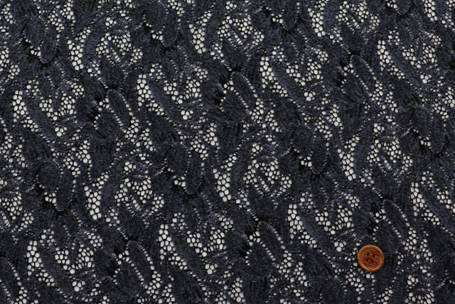 ラッセルレース生地　紺　【50cm単位】　(la706)