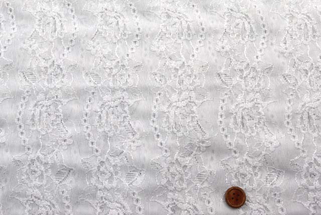 ラッセルレース生地　白　【50cm単位】　(la752)