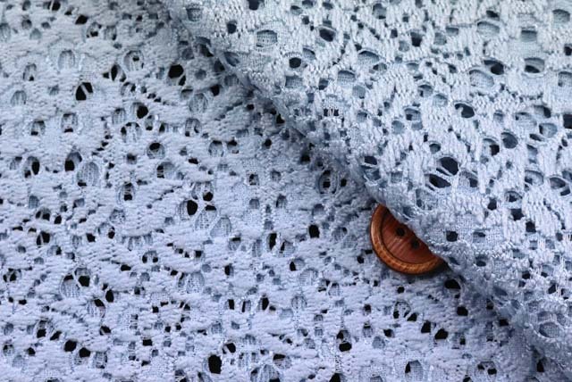 ラッセルレース生地　ブルーグレイ【50cm単位】　(la761)