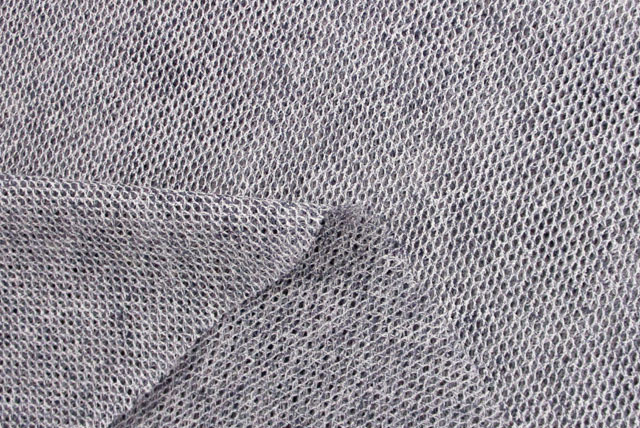 トリアセからみメッシュニット生地　グレイ【50cm単位】(la798)
