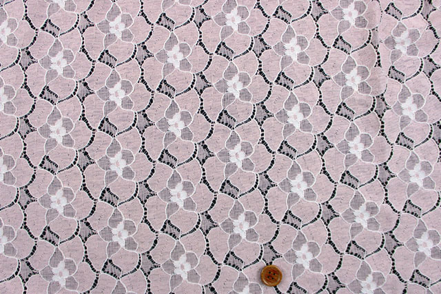 ラッセルコードレース生地 くすんだピンク【生地通販 布販売