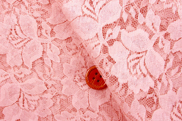 ラッセルレース生地　ピンク【50cm単位】(la815)